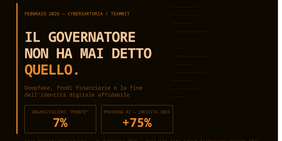 Il Governatore della Banca d’Italia Non Ha Mai Detto Quello: Deepfake, Frodi Finanziarie e la Fine dell’Identità Digitale Affidabile